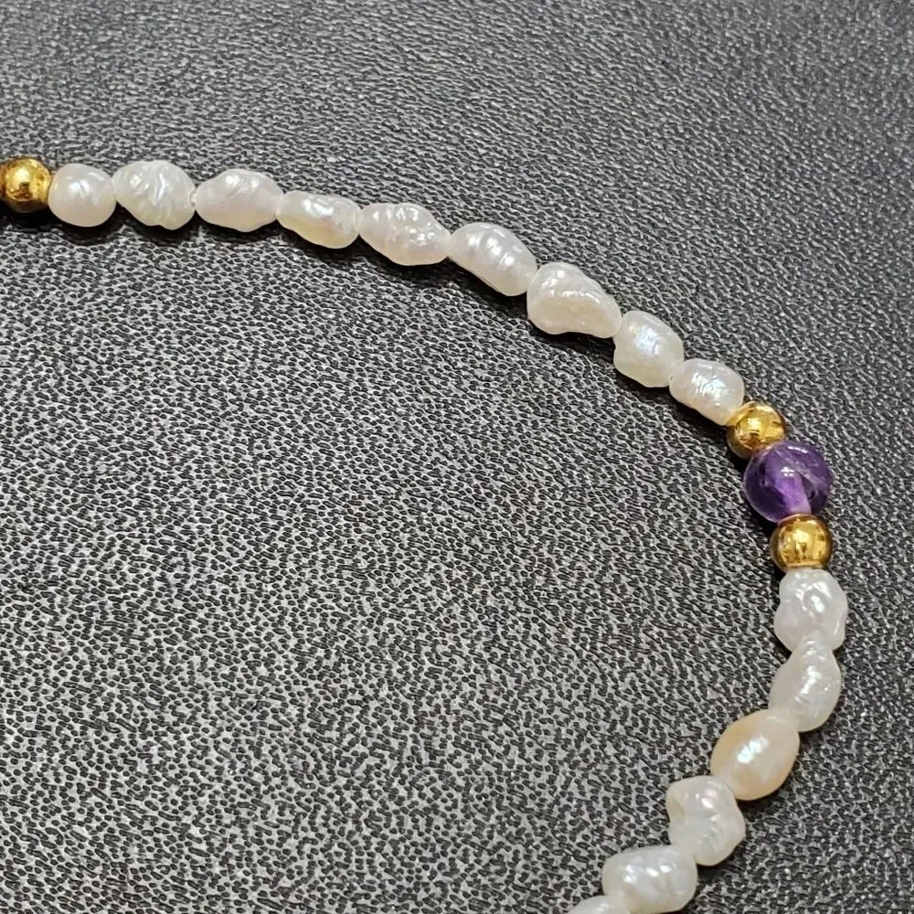 Child's seed pearl and amethyst bracelet 7